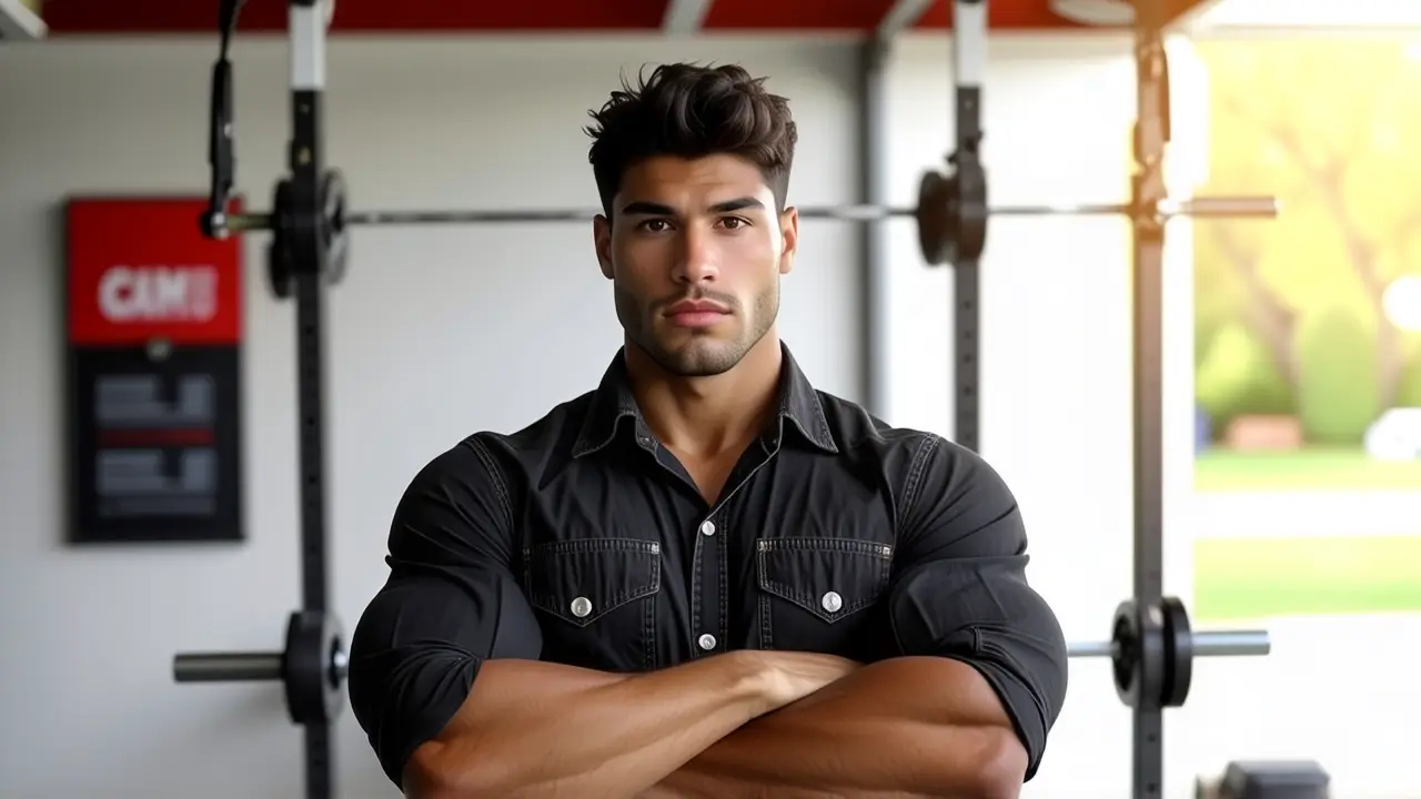 Justin Medeiros: El Rey del Cross Training Actual 1 Un atleta español musculoso, con mirada intensa