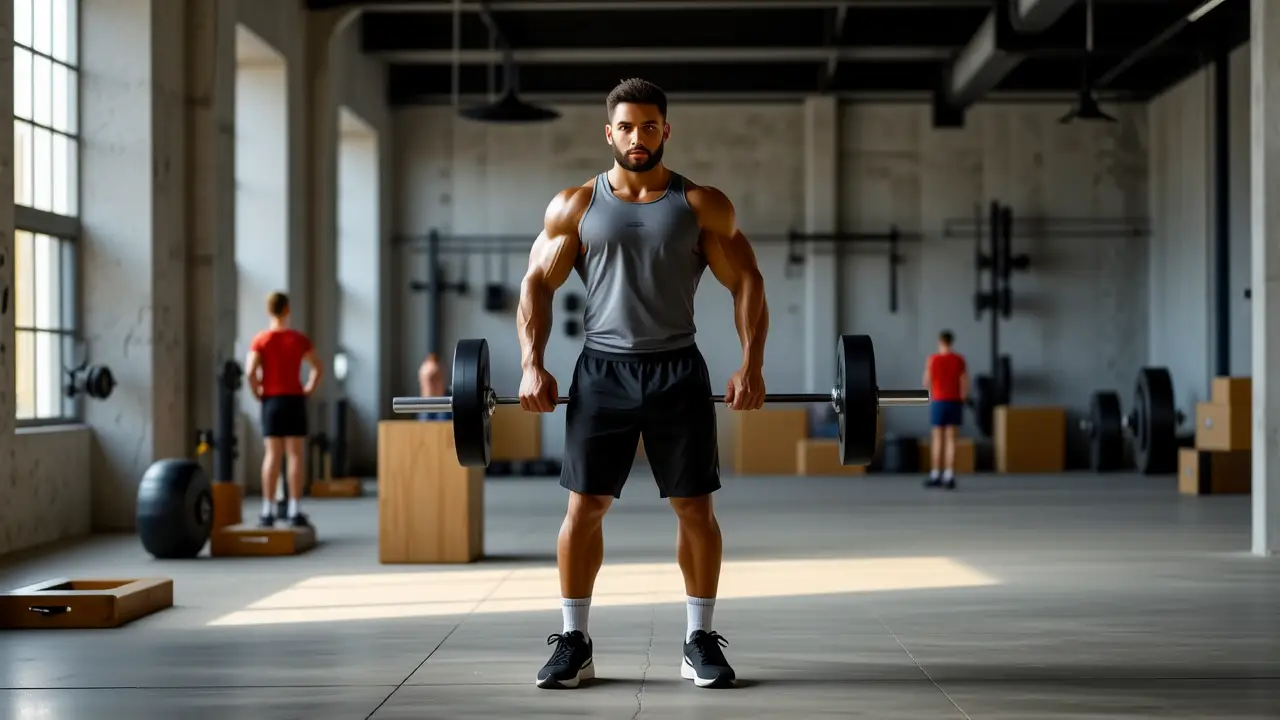 Un atleta español intenso entrena en la oscuridad