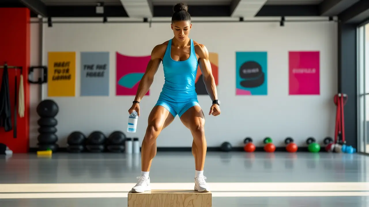 Mallas Cortas Crossfit Mujer: Resistencia y Comodidad 3 Una mujer atlética desafía en un estudio moderno