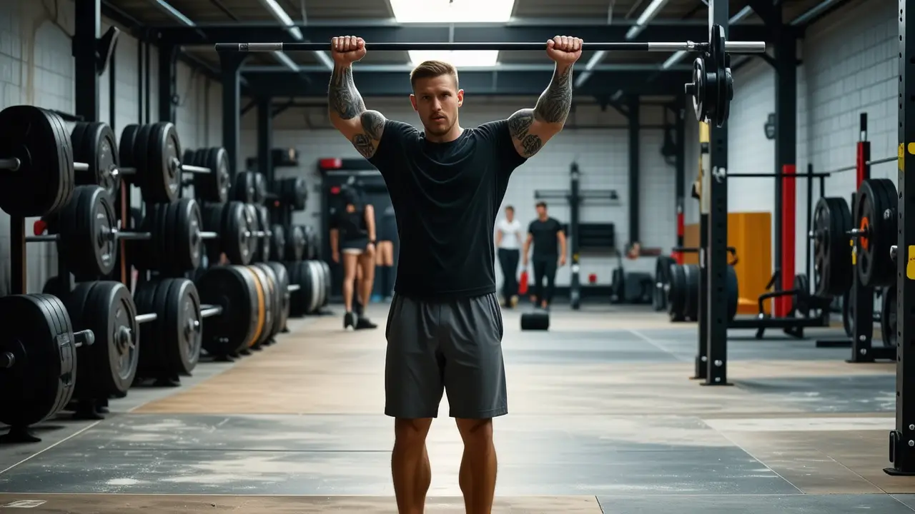 Un atleta español intenso en el gimnasio