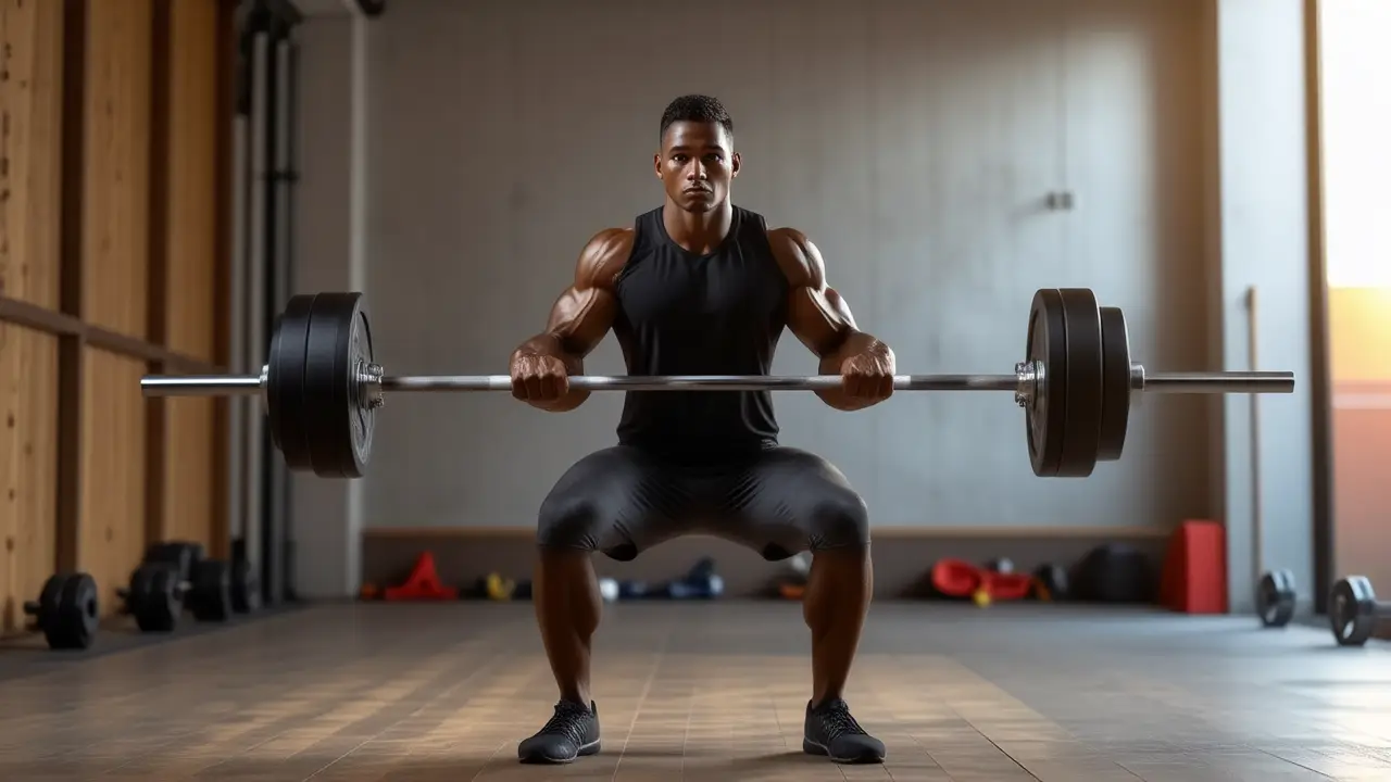 Atleta español musculoso en sesión dramática