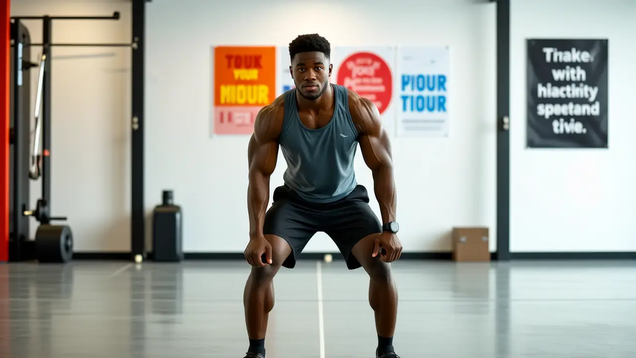 Atleta atlético en gimnasio moderno y vibrante