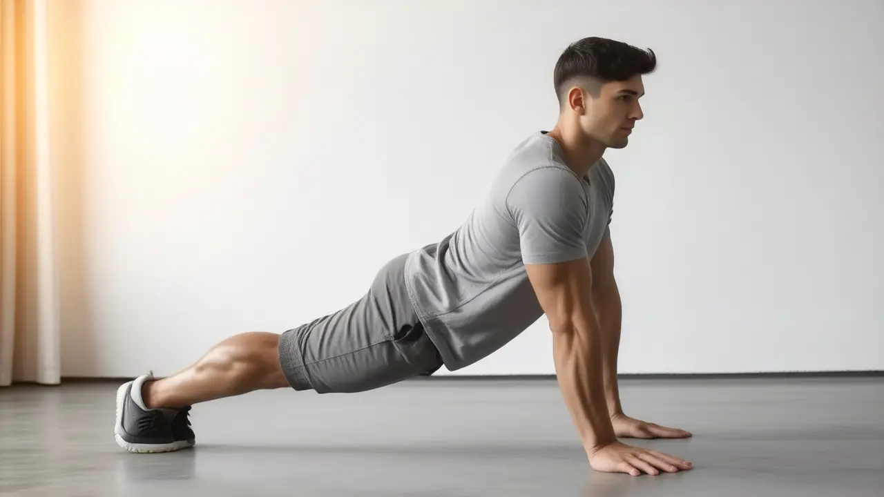 Un hombre atlético muestra su forma en el gimnasio