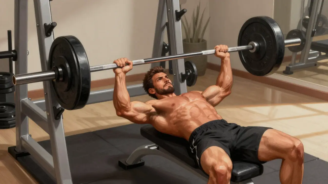 Un halterista levanta con fuerza y determinación