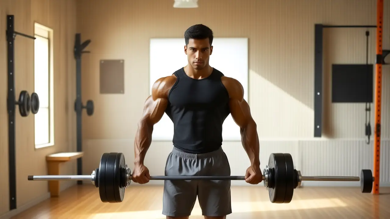 Atleta español musculoso en intensa acción