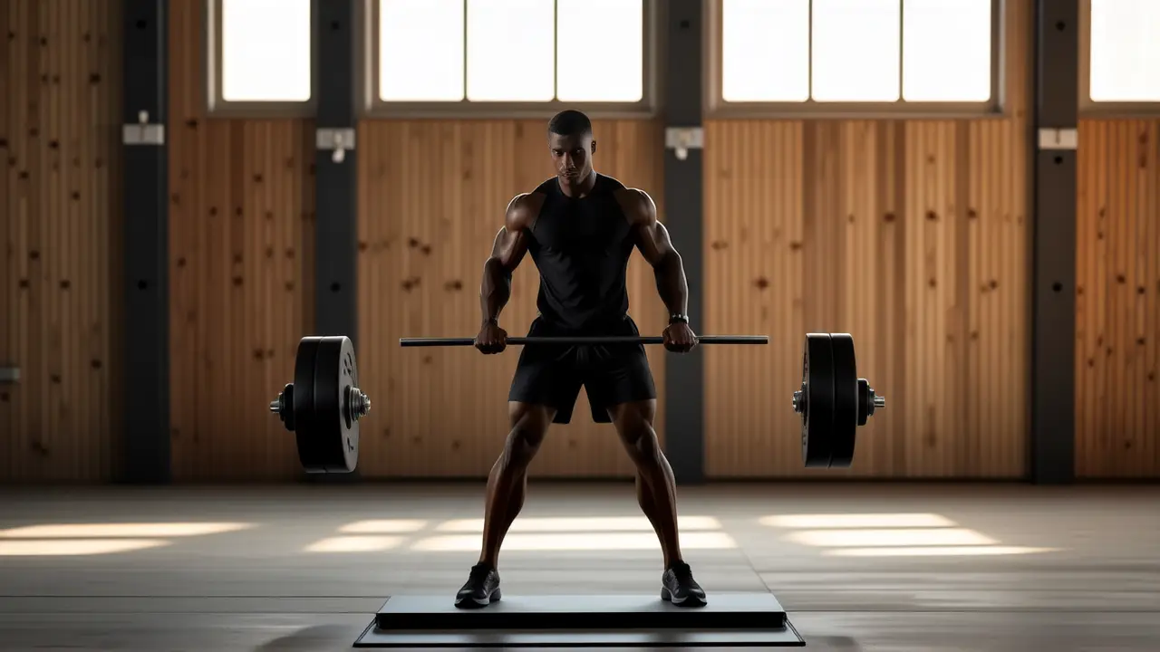 Un atleta español fuerte se entrena en sombras dramáticas