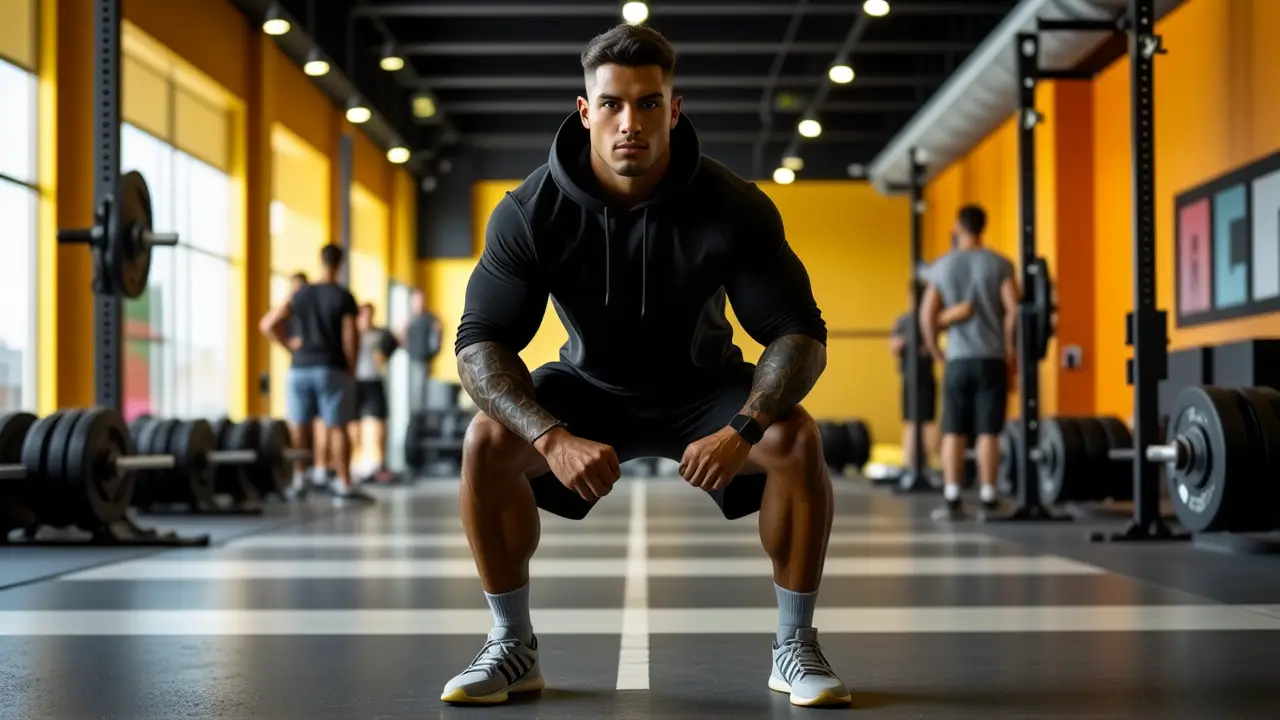 Ropa Crossfit Hombre Outlet: Ofertas y Descuentos 5 Un atleta español musculoso levanta pesas con fuerza