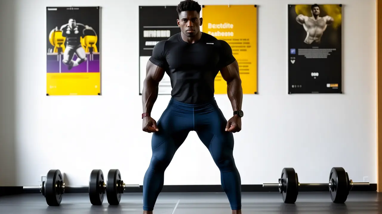 Atleta español muscular en entrenamiento intenso