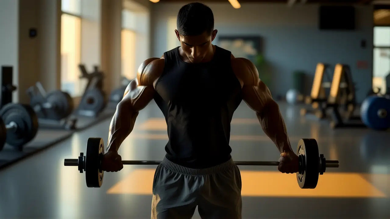 Un atleta español fuerte se entrena intensamente