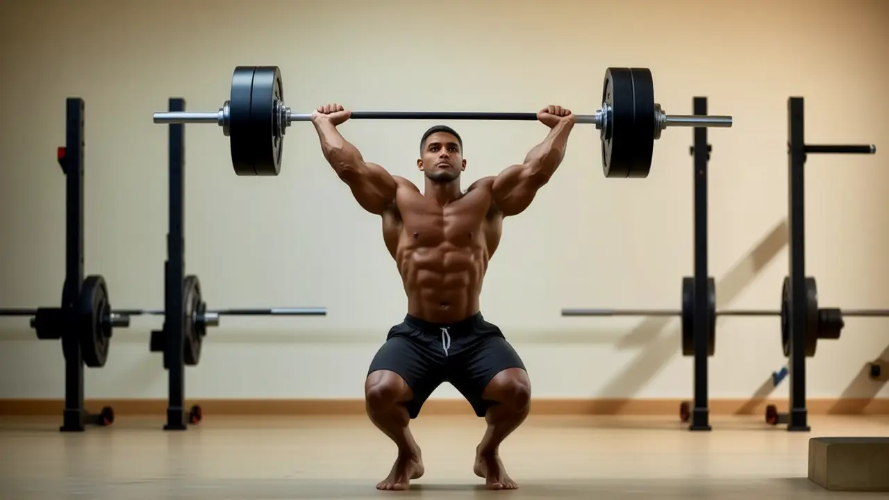 Atleta español musculoso en sesión fotográfica potente