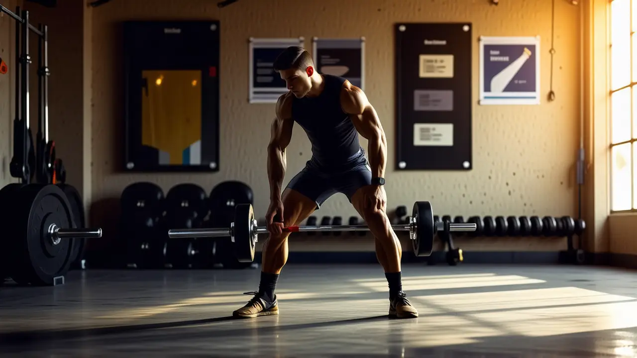 Atleta español musculoso en entrenamiento dramático