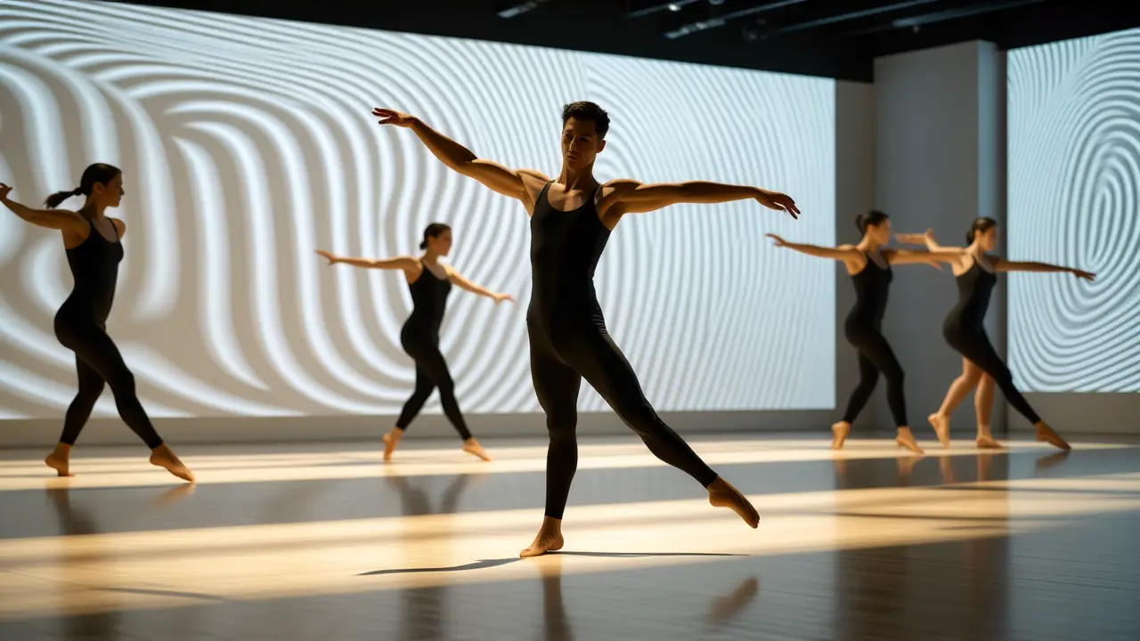 Un bailarín captura energía en estudio moderno