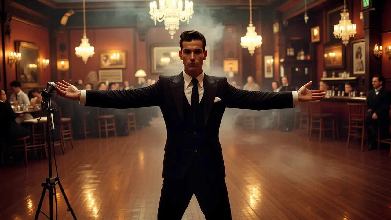 Un bailarín elegante captura la magia vintage