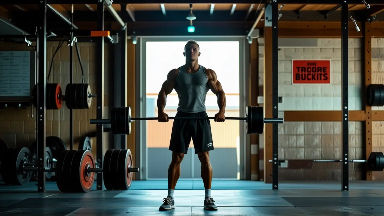 Un atleta español se muestra fuerte en el gimnasio