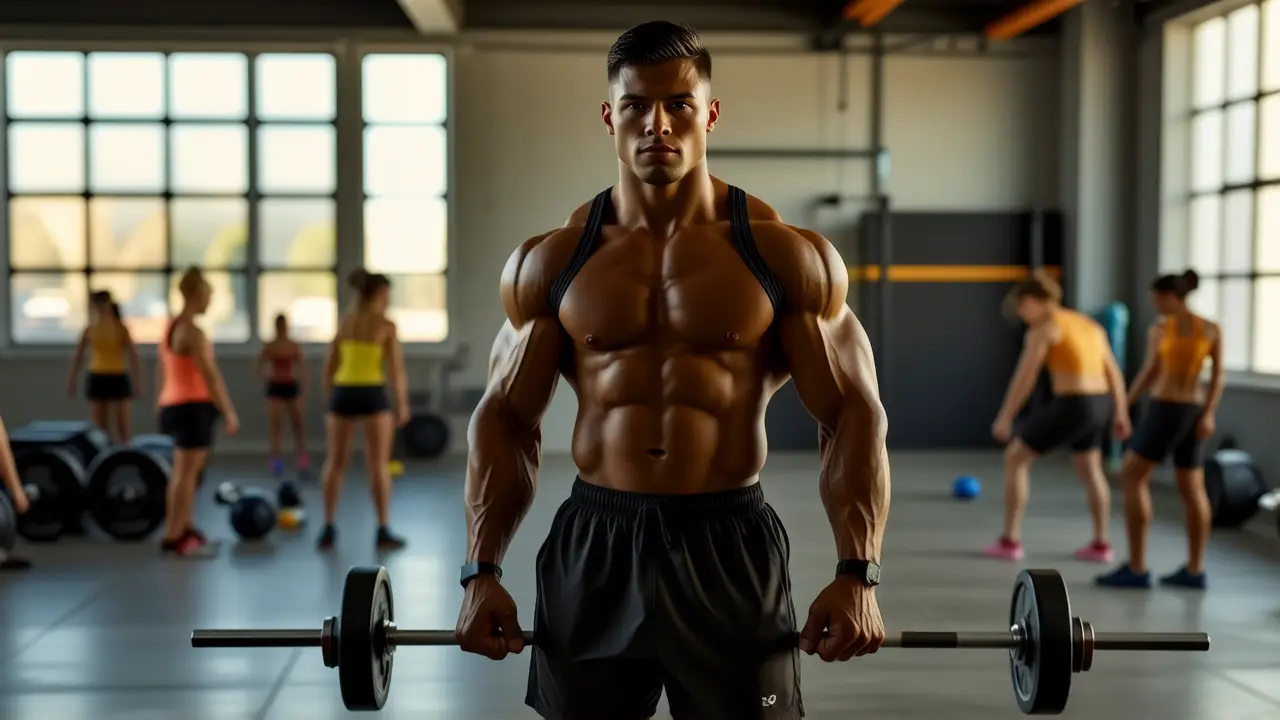 Crossfit for Time: Entrenamientos Rápidos y Efectivos 4 Un atleta español musculoso domina la luz dramática