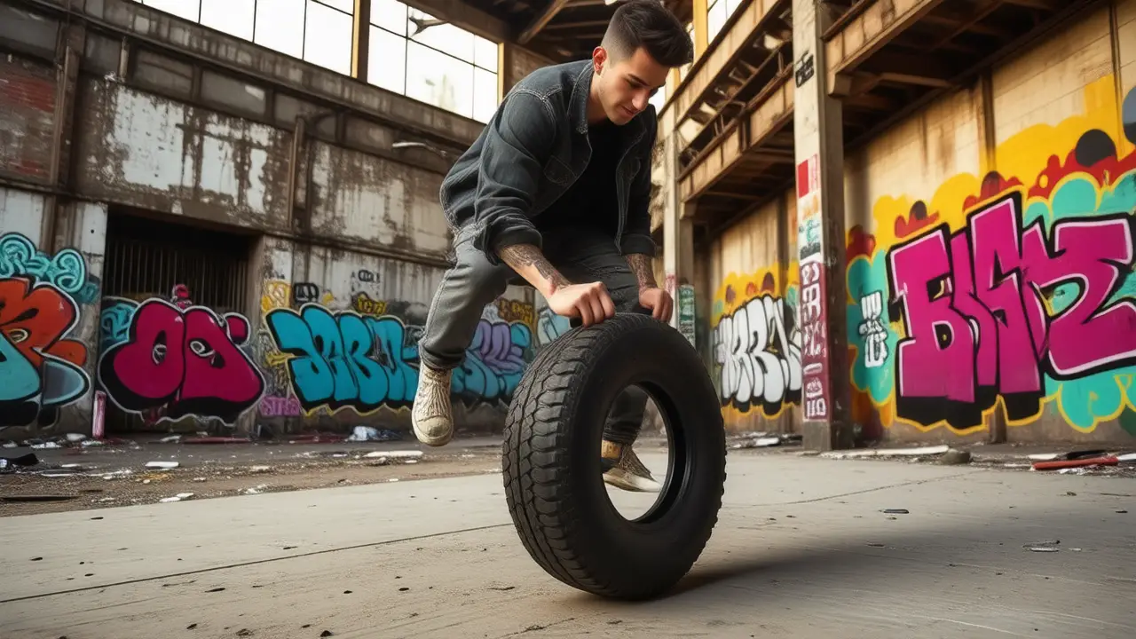 Un joven patinador desafía en la ciudad