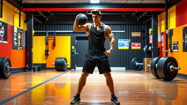 Atleta español musculoso en acción intensa