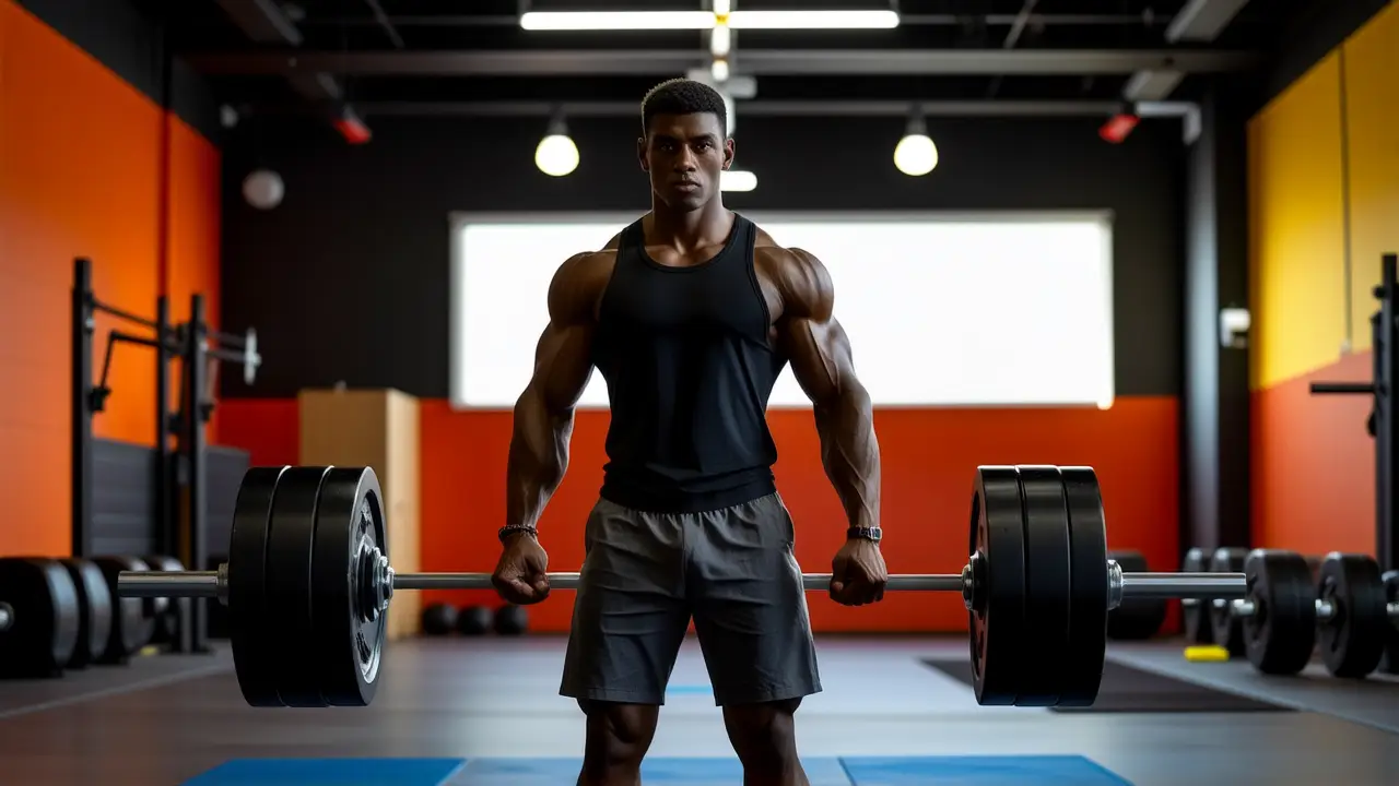 Fotógrafo captura la fuerza en un gimnasio tenue